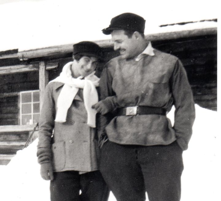 <p>Ernest Hemingway and Virginia Pfeiffer at Schruns, Austria, winter 1925.</p>