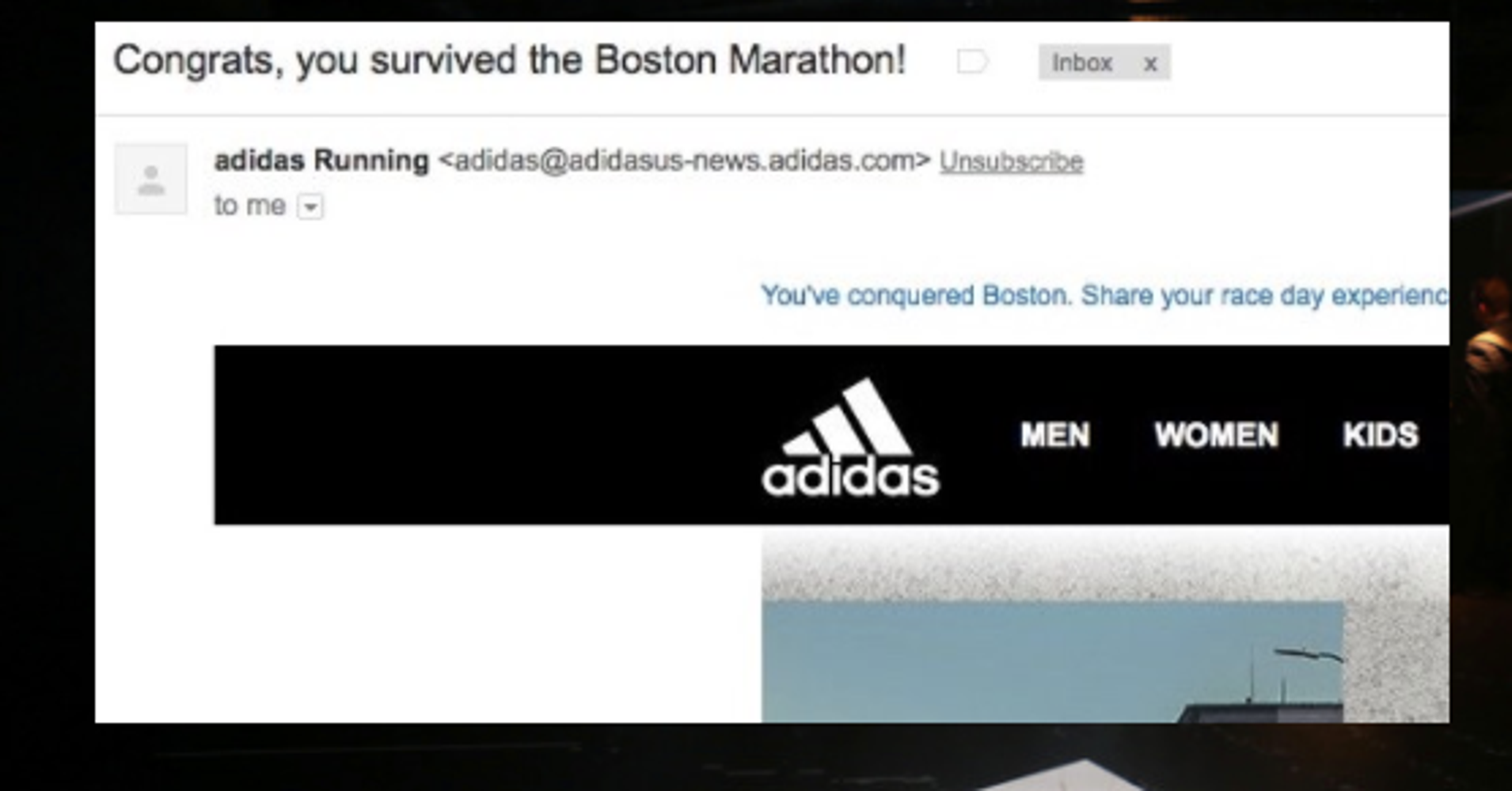 Addidas Boston Email Adidas Sent Congratulatory Email To People Who 'Survived' Boston ...