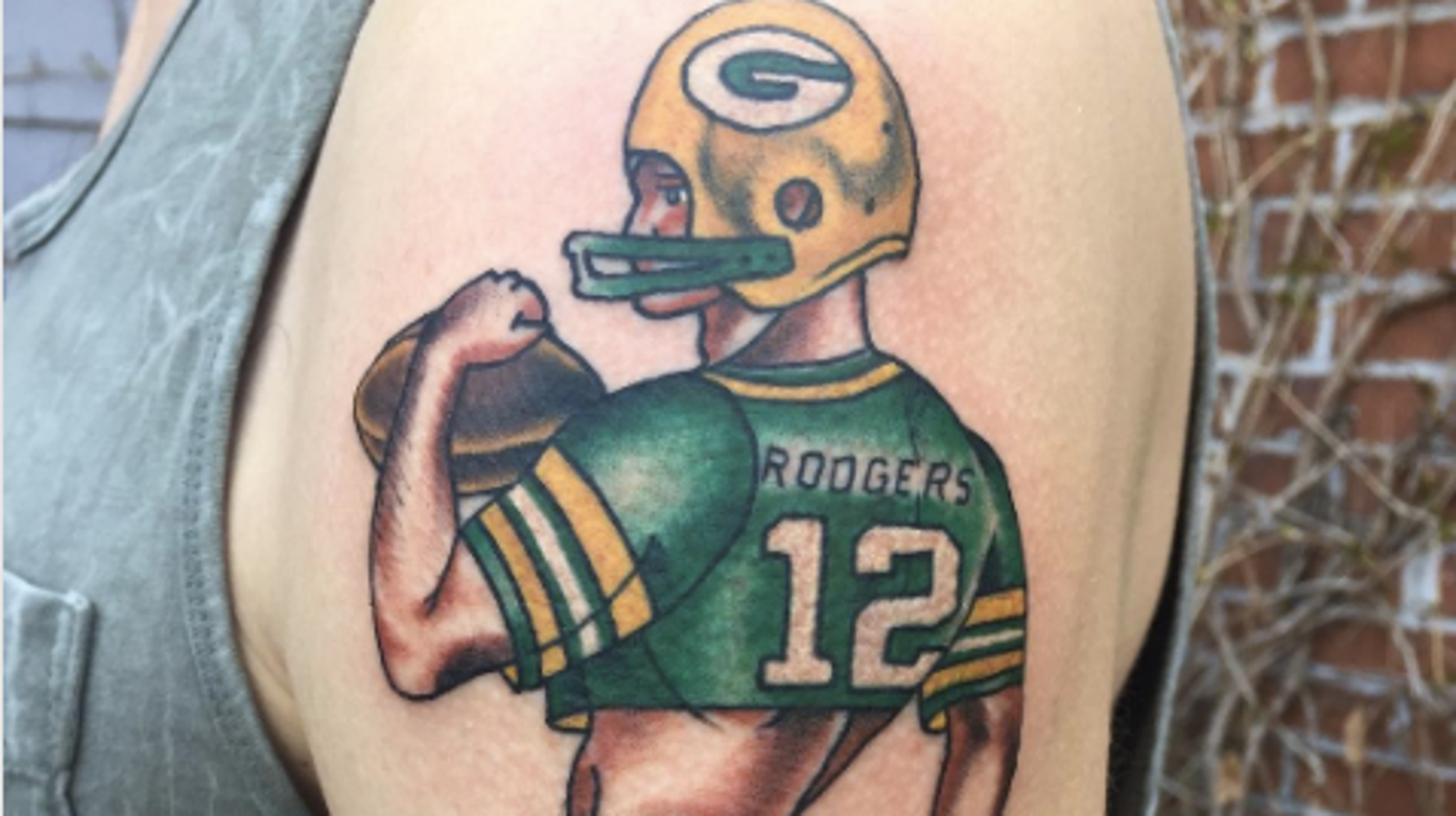 Tattoo Of Packer S Aaron Rodgers In Jockstrap Has Homophobes Losing Their Minds Huffpost