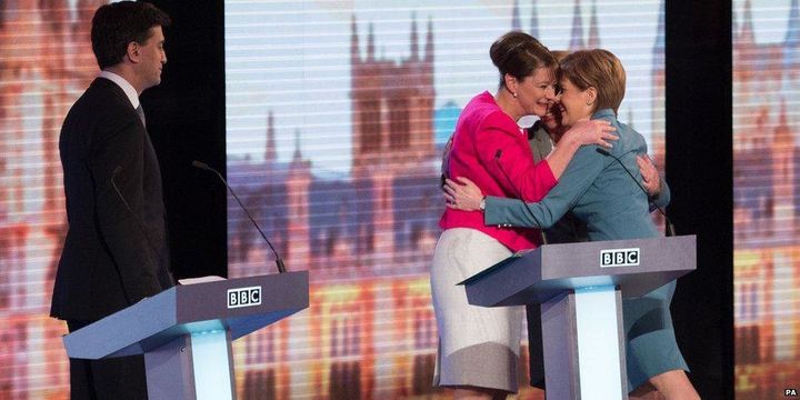 From left to right: Ed Miliband, Leanne Wood, Natalie Bennet and Nicola Sturgeon