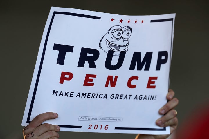 Pepe as drawn on a campaign sign in Minneapolis in November. 