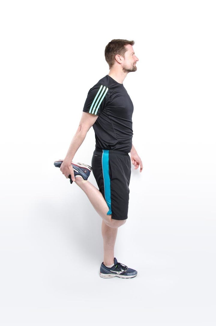 Quad stretch with pelvic tilt