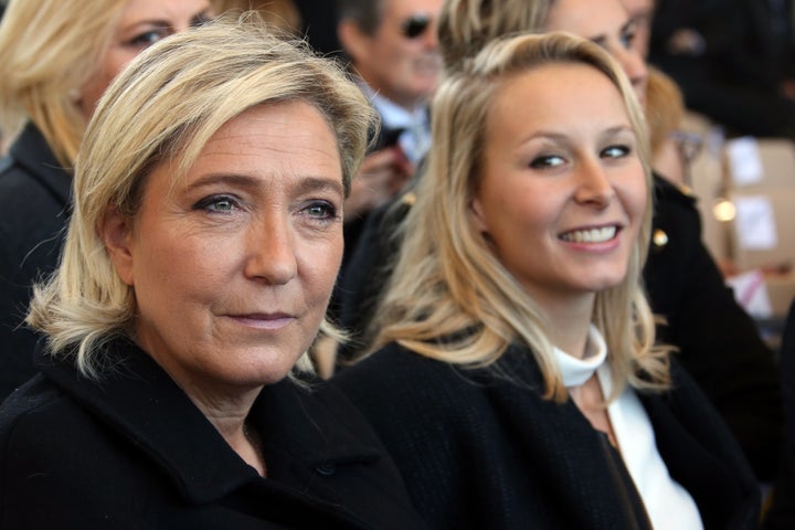 French National Front political party leader Marine Le Pen (L) and politician Marion Marechal-Le Pen.