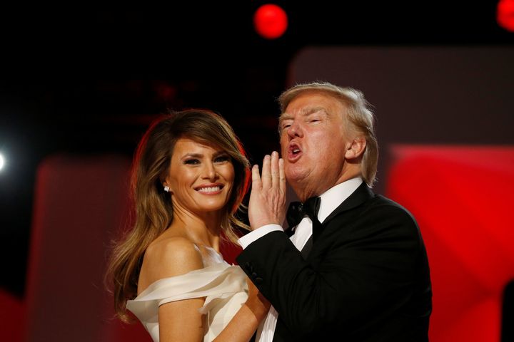 President Donald Trump and first lady Melania Trump attend the Freedom Ball in honor of his inauguration in Washington, D.C., on Jan. 20. 