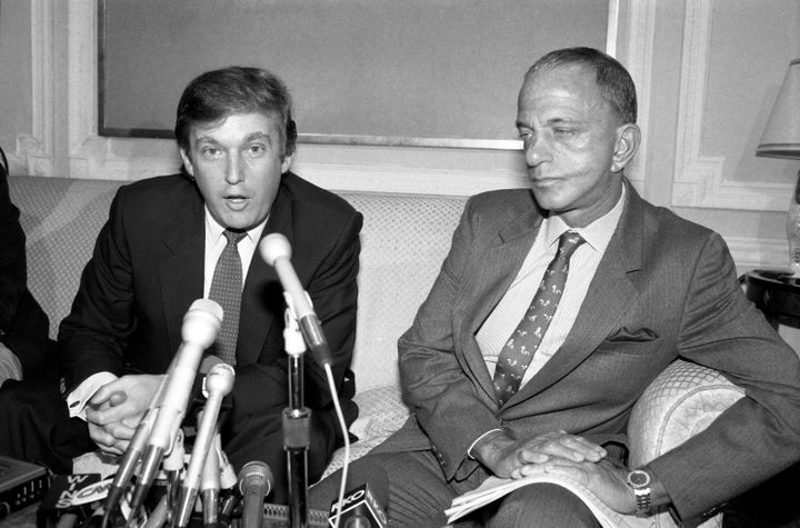 Trump and Ray Cohn, his attorney at the time of his league's antitrust lawsuit.