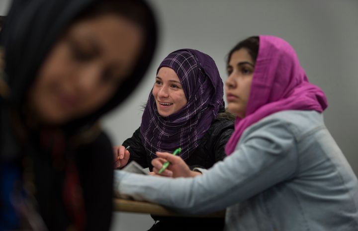 Syrian immigrants learn English in Toronto. Feb. 19, 2016.
