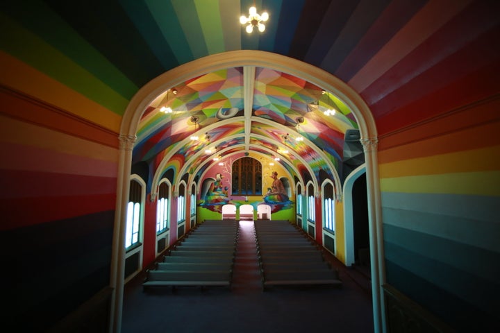 A view from within the church's sanctuary.