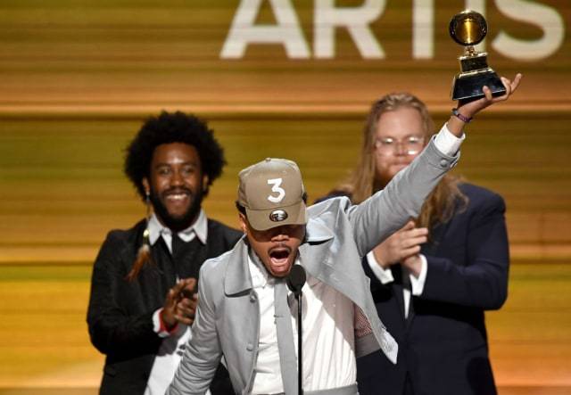 Chance The Rapper accepts ‘Best New Artist’ Award at the 2017 Grammys