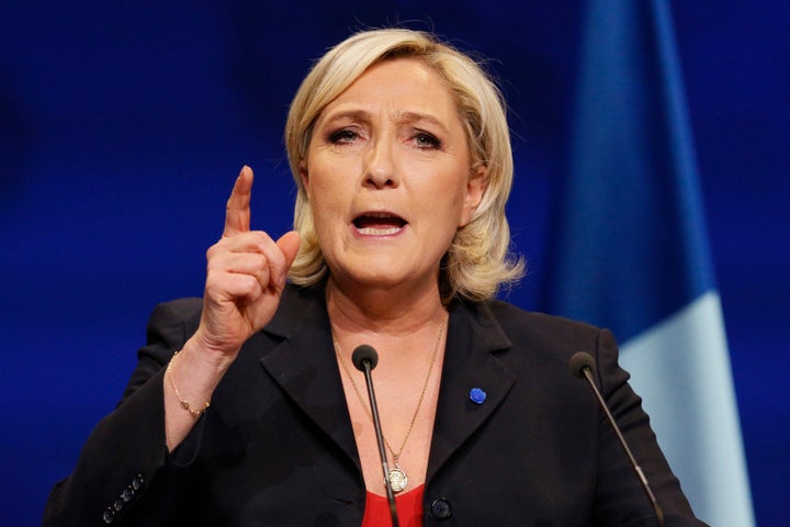 Marine Le Pen, the French National Front candidate for president, at a rally in Marseille on April 19.