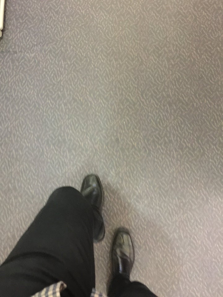 <p>Walking meditation on a plane, a pleasant surprise.</p>