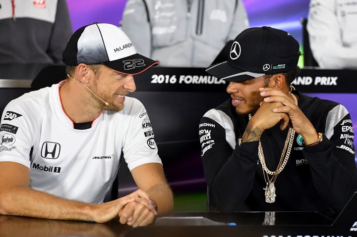 Jenson Button, left, has pledged his support for Billy as has Lewis Hamilton