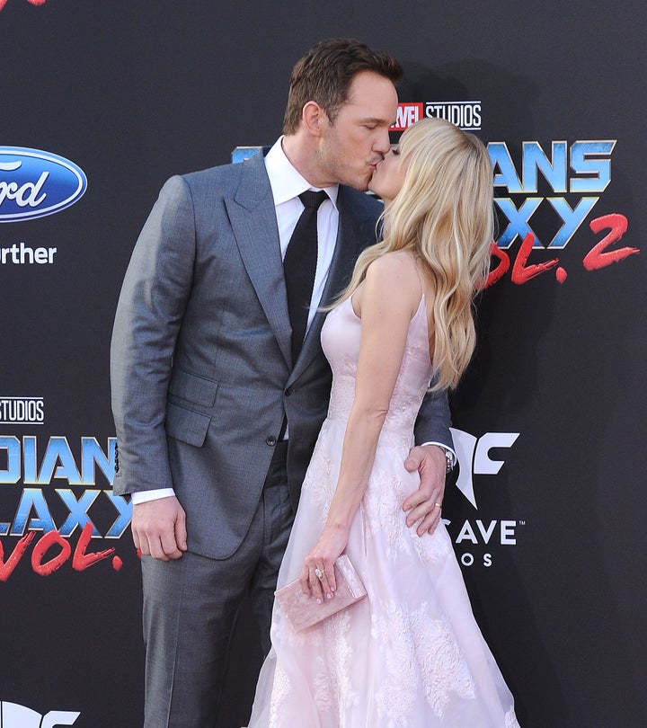 Chris Pratt and actress Anna Faris attend the premiere of "Guardians of the Galaxy Vol. 2."