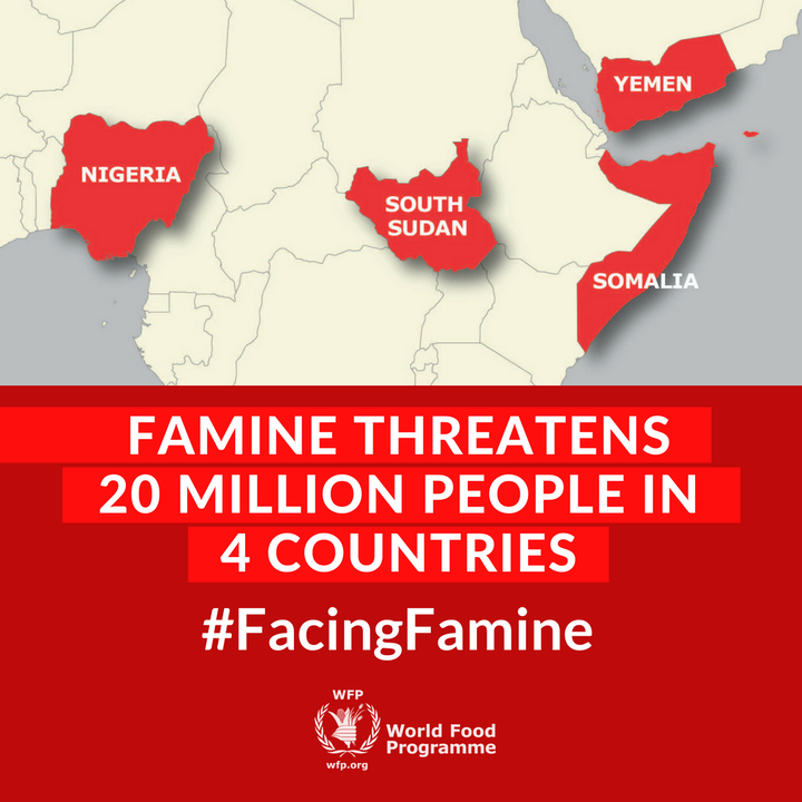 These are the countries in gravest danger of famine. Overall, 45 nations need emergency food assistance. 