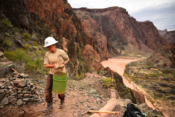 An AmeriCorps member with American Conservation Experience serves at Grand Canyon National Park.