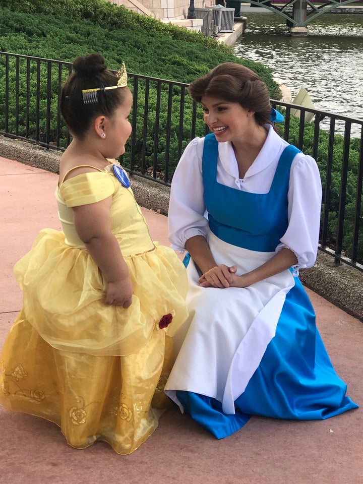 Seven-year-old Daisy Perez's wish came true when she got to meet Belle at Disney World.