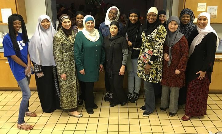 The Muslim community, representing Muslims from around the world, was eager to cook and serve food for the church in appreciation of their loving sign. (Aside from these sisters, many others helped prepare and fund the dinner)