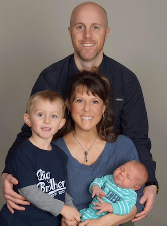 Jennifer with husband Nathan and sons Oskar and Conan