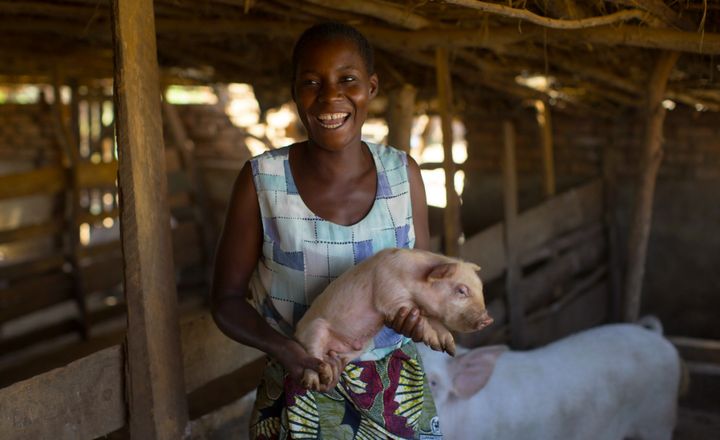 Ethel Khundi reared pigs in Malawi