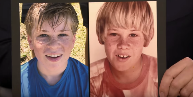 Crikey! It's Robert Irwin and Steve Irwin!