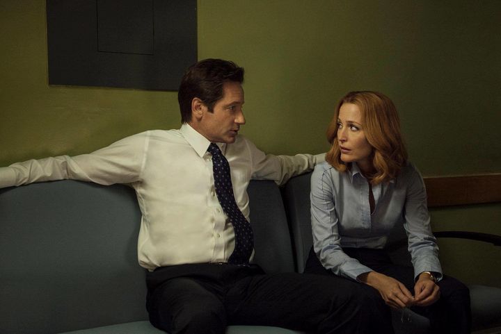 David Duchovny and Gillian Anderson on "The X-Files."