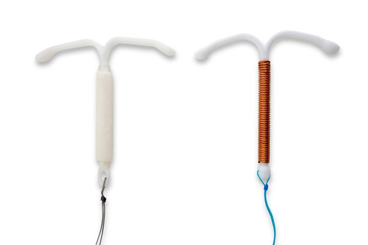 Left to right: an IUS and an IUD.