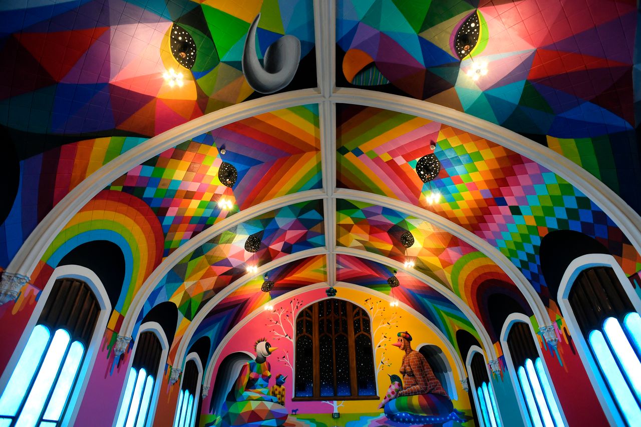 A photo of the interior of the International Church of Cannabis.