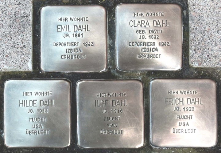 The Stoplersteine stones placed in honor of grandmother’s family.