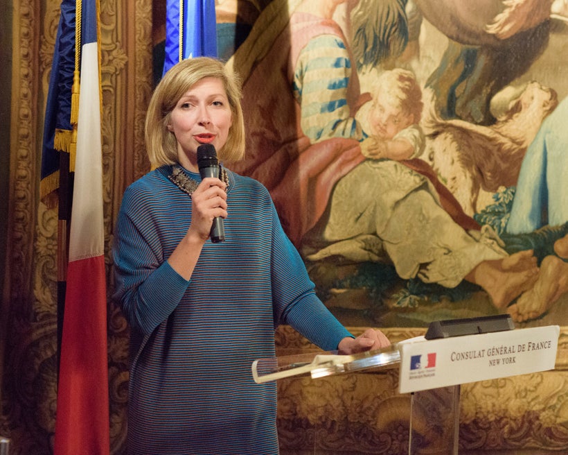 Consul General of France Anne-Claire Legendre addresses the FIAF and Carnegie Hall Young Patrons Spring Concert & Cocktail