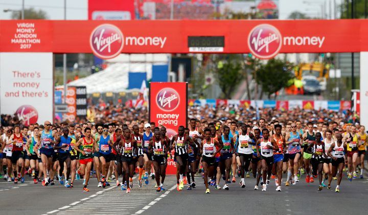 Record numbers of runners are competing in the London Marathon 