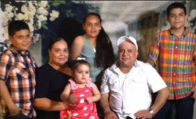 Maribel Trujillo Diaz with her family. Trujillo Diaz was detained on her way to work and deported last Wednesday.