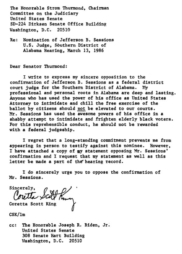 <p>letter from Coretta Scott King to Senator Strom Thurmond.</p>