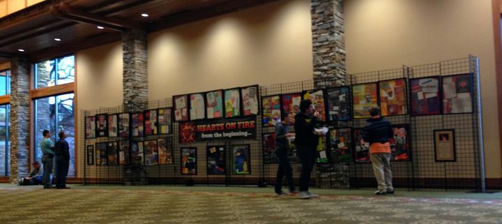 Thirty years of Hearts on Fire posters and memorabilia on display at Hearts on Fire Youth Conference at Leconte Event Center in Pigeon Forge, TN (November 2016). 
