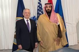 <p>US Defense Secretary James Mattis and Saudi Deputy Crown Prince Mohammed bin Salman</p>