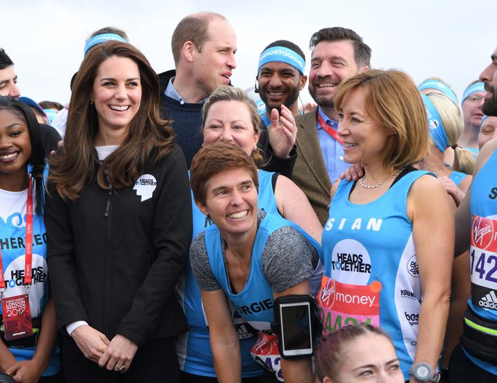 Sian at the starting line with the Duke and Duchess of Cambridge
