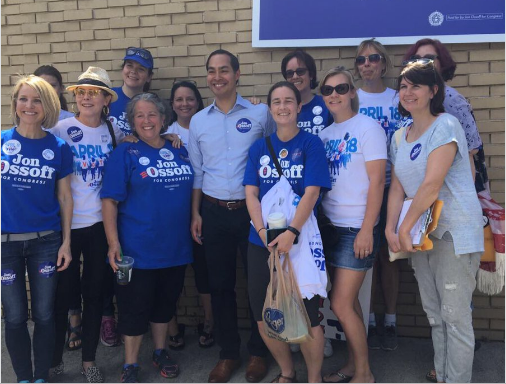 Former U.S. Housing and Urban Development Secretary Julian Castro stumping for Jon Ossoff, congressional candidate for GA-06. Ossoff earned 48.6% of the vote and will face a runoff election on June 20th. 