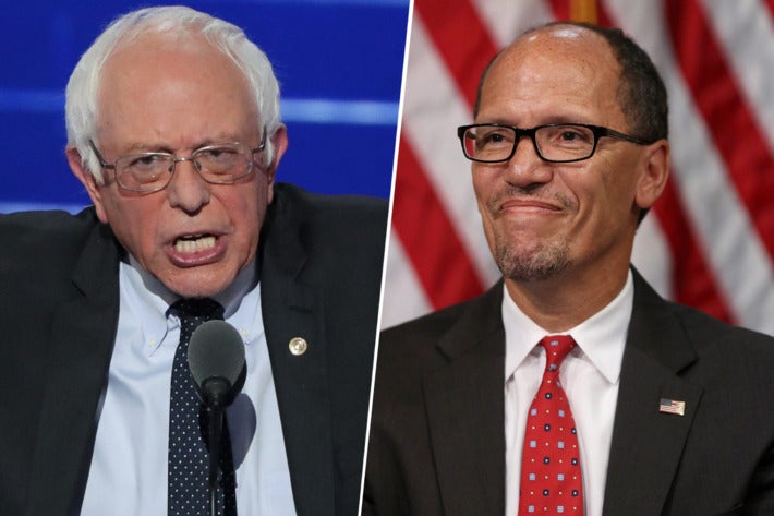 Bernie Sanders and Tom Perez.