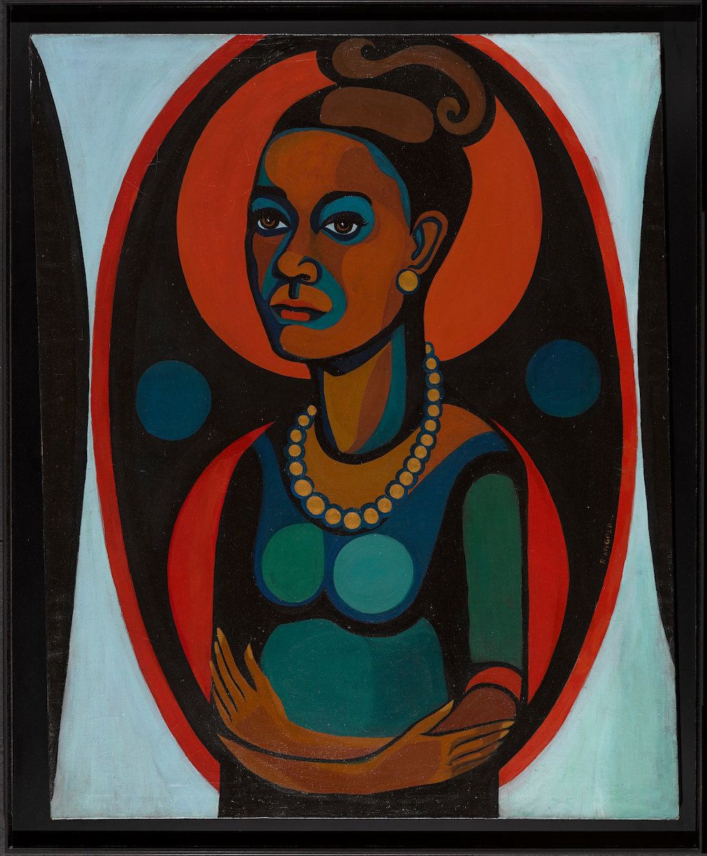 Faith Ringgold (American, b. 1930), "Early Works #25: Self-Portrait," 1965, oil on canvas, 50 x 40 inches. 