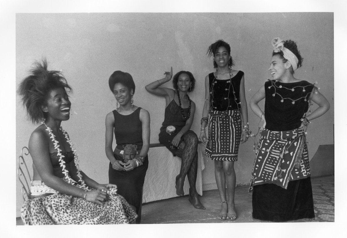 Lorna Simpson (American, born 1960), "Rodeo Caldonia" (Left to Right: Alva Rogers, Sandye Wilson, Candace Hamilton, Derin Young, Lisa Jones), 1986, photographic print, 8 x 10 inches.