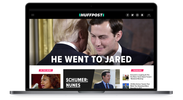 HuffPost's redesigned front page.