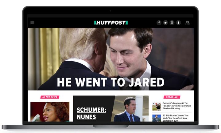 HuffPost's redesigned front page.