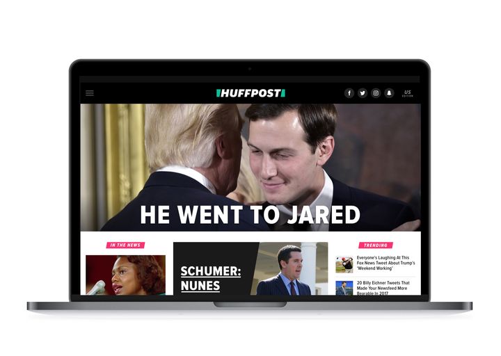 HuffPost's redesigned front page.