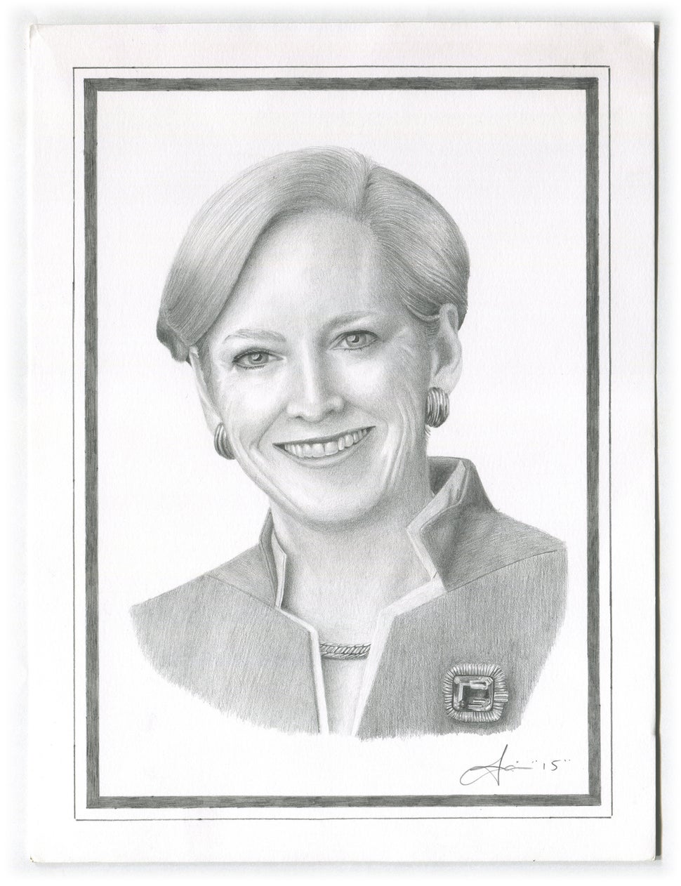 Jaime Vidales (Prison ID #K96986) drew former CEO of Dupont Ellen J. Kullman. Kullman is accused of concealing