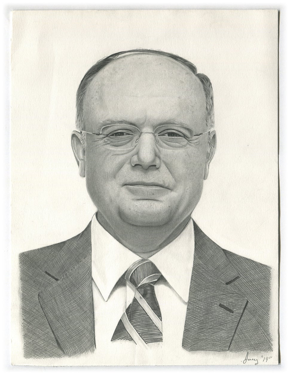 Joseph Sharrow (Prison ID #D-3-102) drew CEO of Pfizer Ian Read. Read is accused of AIDS profiteering, br
