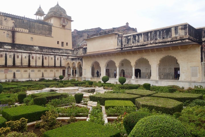 The palace grounds inside Amer Fort, Jaipur.