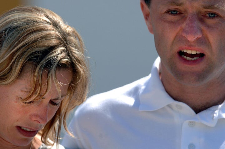 Kate and Gerry McCann pictured in the days after their daughter went missing 