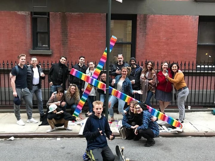 The whole group who took part in the painting.