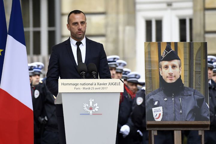 Etienne Cardiles, the partner of Xavier Jugele, the policeman killed by a jihadist in an attack on the Champs Elysees