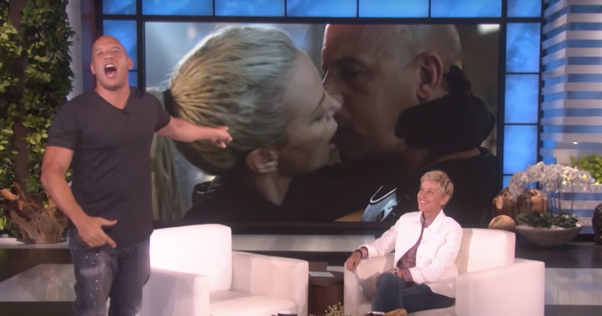 A Clearly Bothered Vin Diesel Can't Handle Charlize Theron's Kiss Diss |  HuffPost Entertainment
