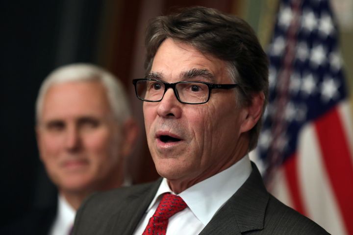 Perry delivered a fiery speech in support of Trump's rollback of the Obama administration's Clean Power Plan last month. 