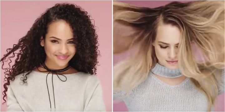 <p>Images of two models from Shea Moisture’s April 24, 2017 ad.</p>